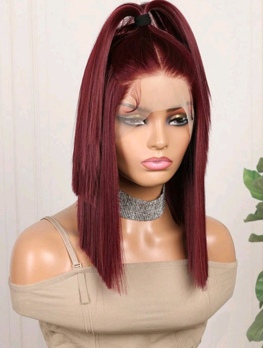 Burgundy Bob Lace Front Wig