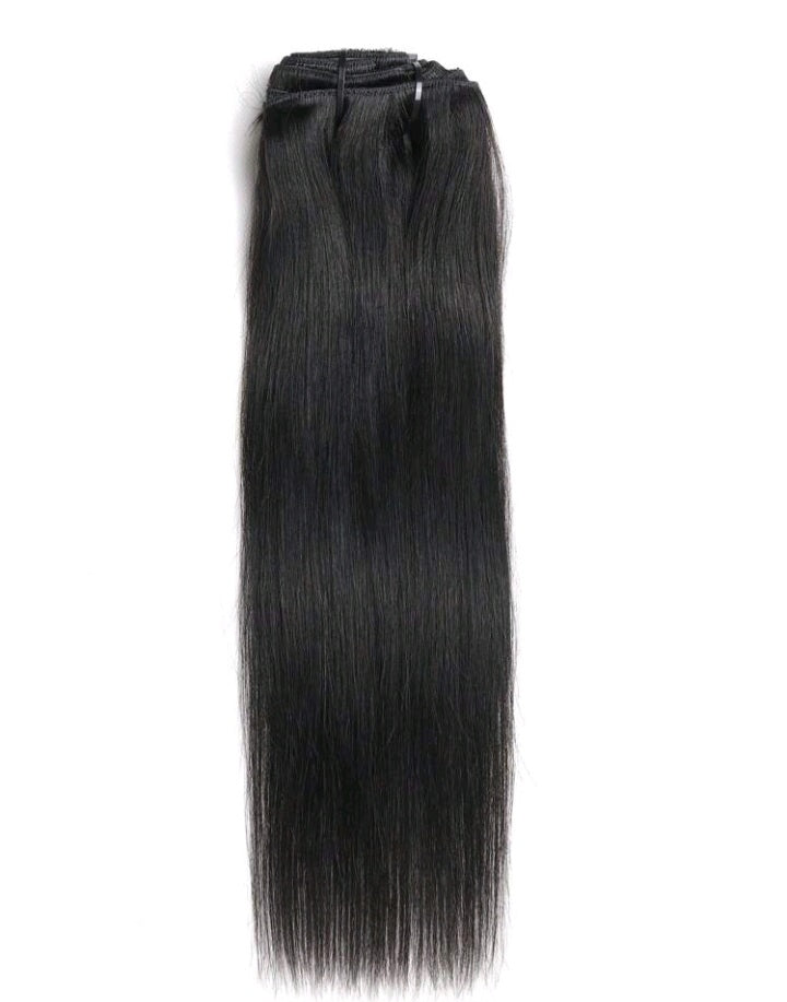 Straight Human Hair Clip In Hair Extensions