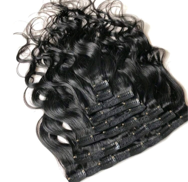 Body Wave Real Human Hair Clip In Hair Extensions