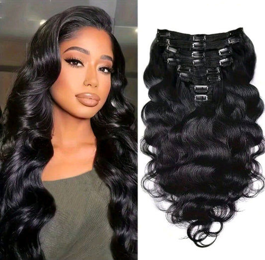 Body Wave Real Human Hair Clip In Hair Extensions